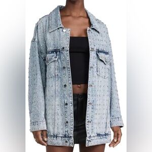 RETROFETE Embellished Oversized Ace Jacket, NWT, S